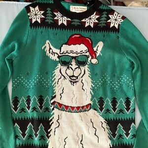 Novelty Llama Ugly Christmas Sweater